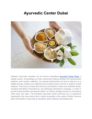 Ayurvedic Center Dubai