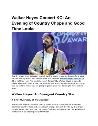 Walker Hayes Concert KC_ An Evening of Country Chops and Good Time Looks