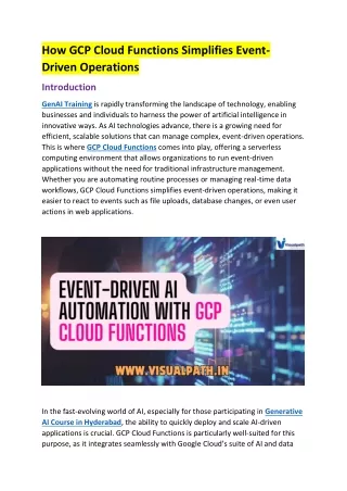 Generative AI Course in Hyderabad | GenAI Training