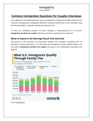 ImmigrationQuestion.com - Common Immigration Questions for Couples Interviews