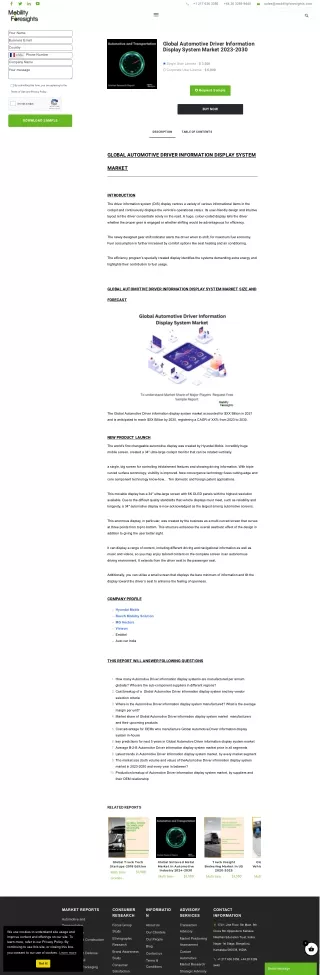 mobilityforesights_com Automotive Driver Information Display System Market