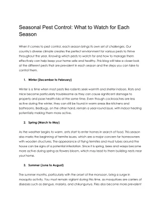 Seasonal Pest Control_ What to Watch for Each Season