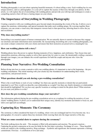 The Art of Storytelling: How to Create a Narrative with Your Wedding Photos