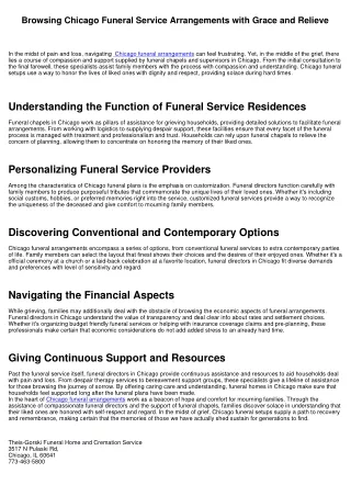 Browsing Chicago Funeral Service Plans with Elegance and Alleviate