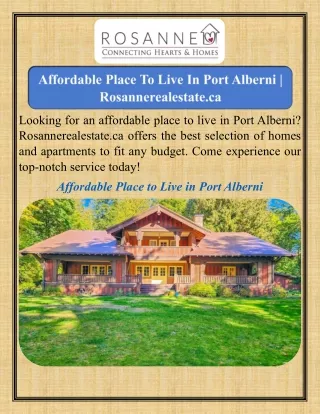 Affordable Place To Live In Port Alberni   Rosannerealestate.ca