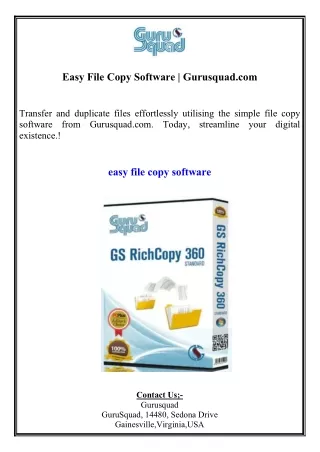 Easy File Copy Software Gurusquad.com