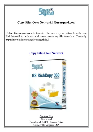 Copy Files Over Network Gurusquad.com