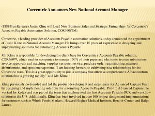 corcentric announces new national account manager