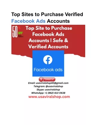Top Sites to Purchase Verified Facebook Ads Accounts
