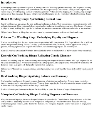 The Symbolic Meanings of Different Wedding Ring Shapes
