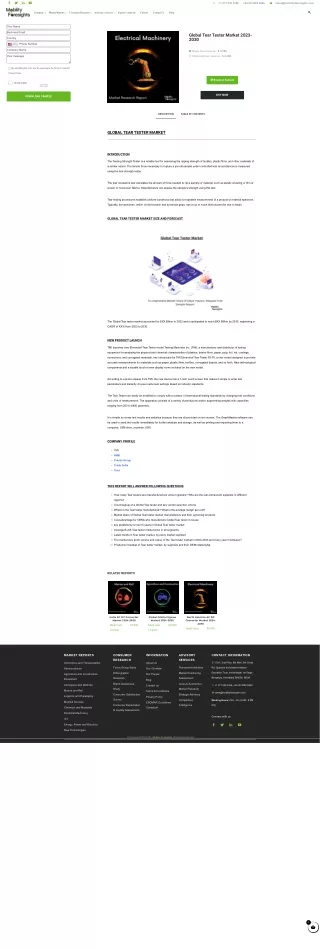Global Tear Tester Market size 2023-2030