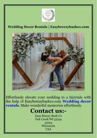 Wedding Decor Rentals  Easybreezybashco.com