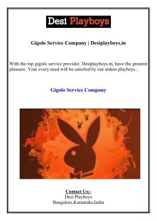 Gigolo Service Company  Desiplayboys.in