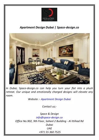 Apartment Design Dubai  Space-design.co