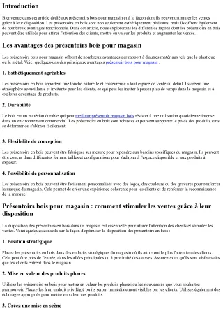 Présentoirs bois pour magasin : comment stimuler les ventes grâce à leur disposi