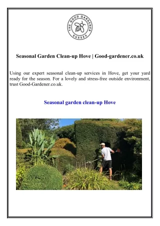 Seasonal Garden Clean-up Hove  Good-gardener.co.uk