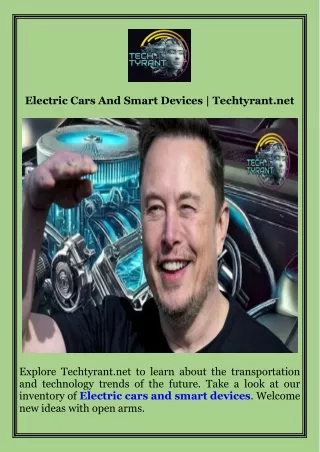 Electric Cars And Smart Devices  Techtyrant.net