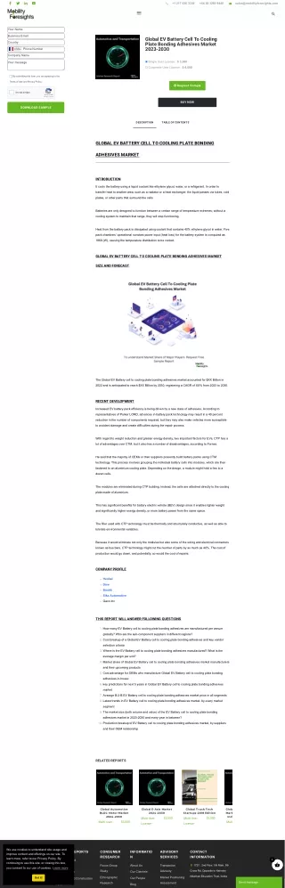 Global EV Battery Cell To Cooling Plate Bonding Adhesives Market 2023-2030