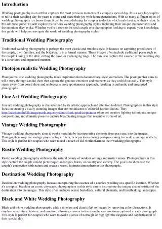The Ultimate Guide to Wedding Photography Styles