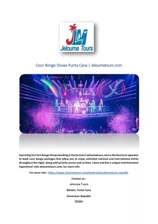 Coco Bongo Shows Punta Cana | Jeloumatours.com