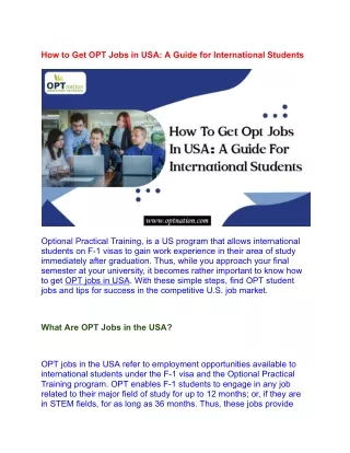 How to Get OPT Jobs in USA_ A Guide for International Students