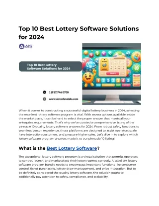 Top 10 Best Lottery Software Solutions for 2024
