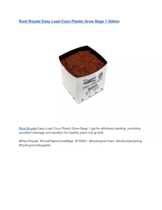 Root Royale Easy Load Coco Plastic Grow Bags 1 Gallon