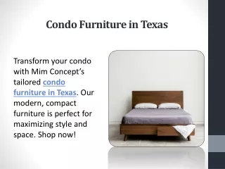 Condo Furniture in Texas