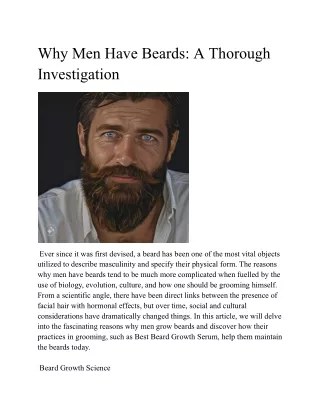 Why Men Have Beards: A Thorough Investigation