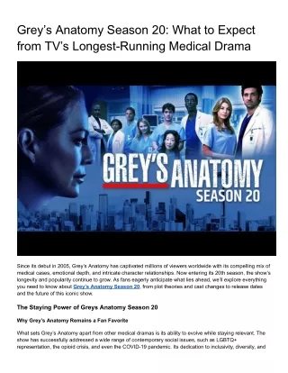 Grey’s Anatomy Season 20_ What to Expect from TV’s Longest-Running Medical Drama
