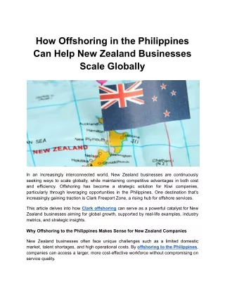 How Offshoring in the Philippines Can Help New Zealand Businesses Scale Globally