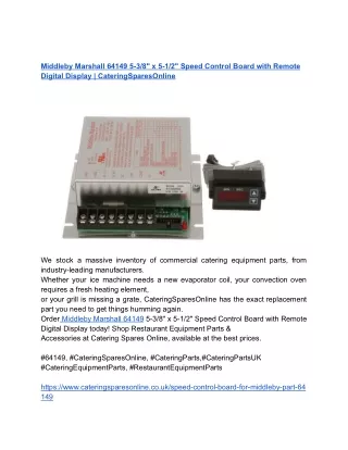 Middleby Marshall 64149 5-3_8_ x 5-1_2_ Speed Control Board with Remote Digital Display _ CateringSparesOnline
