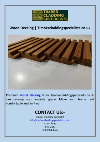 Wood Decking  Timbercladdingspecialists.co.uk