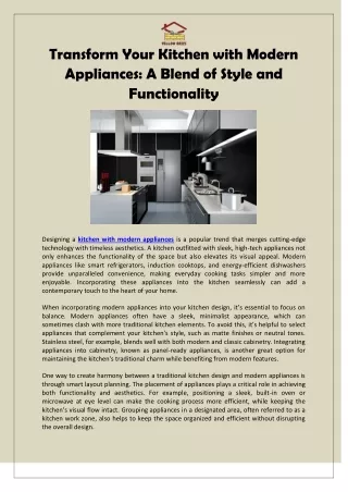 Transform Your Kitchen with Modern Appliances