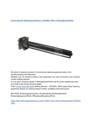 Crown Verity N7-5028 Heating Element - 220_380V, 18Kw _ CateringSparesOnline