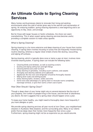 Guide to Spring Cleaning Services | Icon Clean
