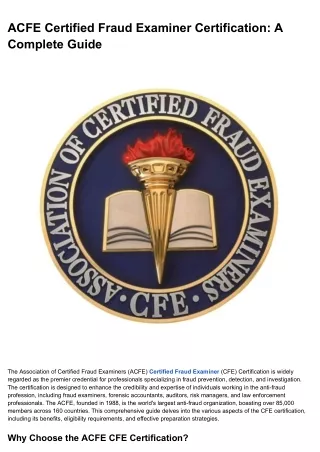ACFE Certified Fraud Examiner Certification_ A Complete Guide