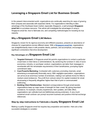 Leveraging a Singapore Email List for Business Growth (1)