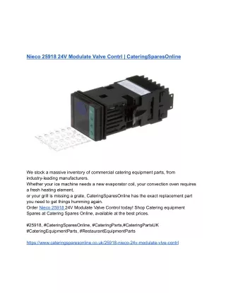 Nieco 25918 24V Modulate Valve Contrl _ CateringSparesOnline