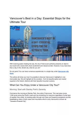 Vancouver’s Best in a Day_ Essential Stops for the Ultimate Tour