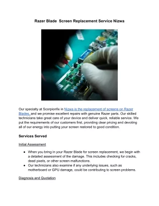 Razer Blade  Screen Replacement Service Nizwa