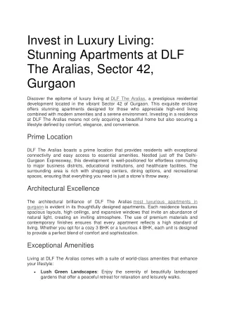DLF the Aralias