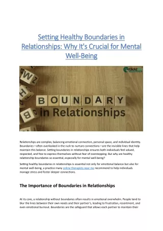 Setting Healthy Boundaries in Relationships Why Its Crucial for Mental Well-Being