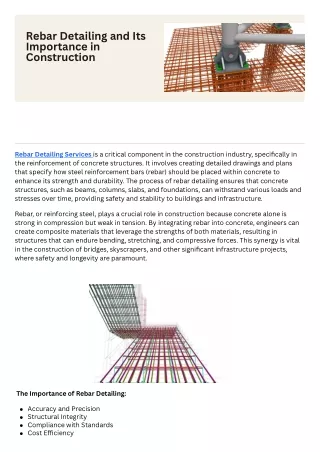 Overview of Rebar Detailing and Its Importance in Construction