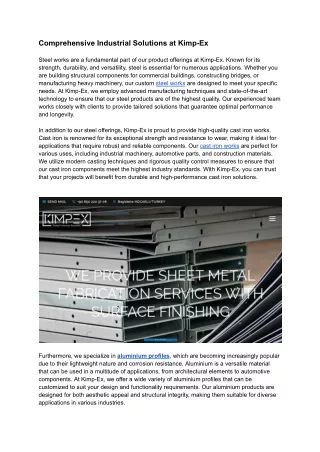 Comprehensive Industrial Solutions at Kimp-Ex