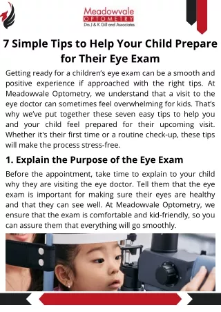 7 Simple Tips to Help Your Child Prepare for Their Eye Exam