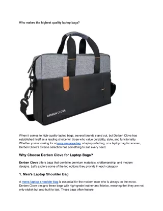 Who makes the highest quality laptop bags