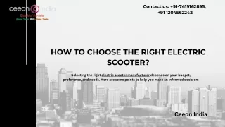 How To Choose the Right Electric Scoot