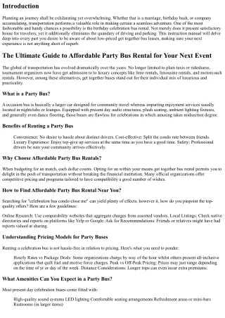 The Ultimate Guide to Affordable Party Bus Rental for Your Next Event