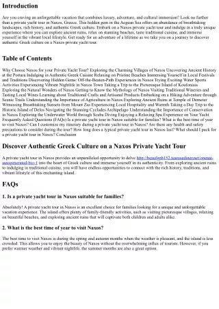 Discover Authentic Greek Culture on a Naxos Private Yacht Tour